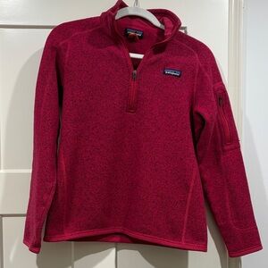 Patagonia Better Sweater 1/4 zip in a vibrant rose pink